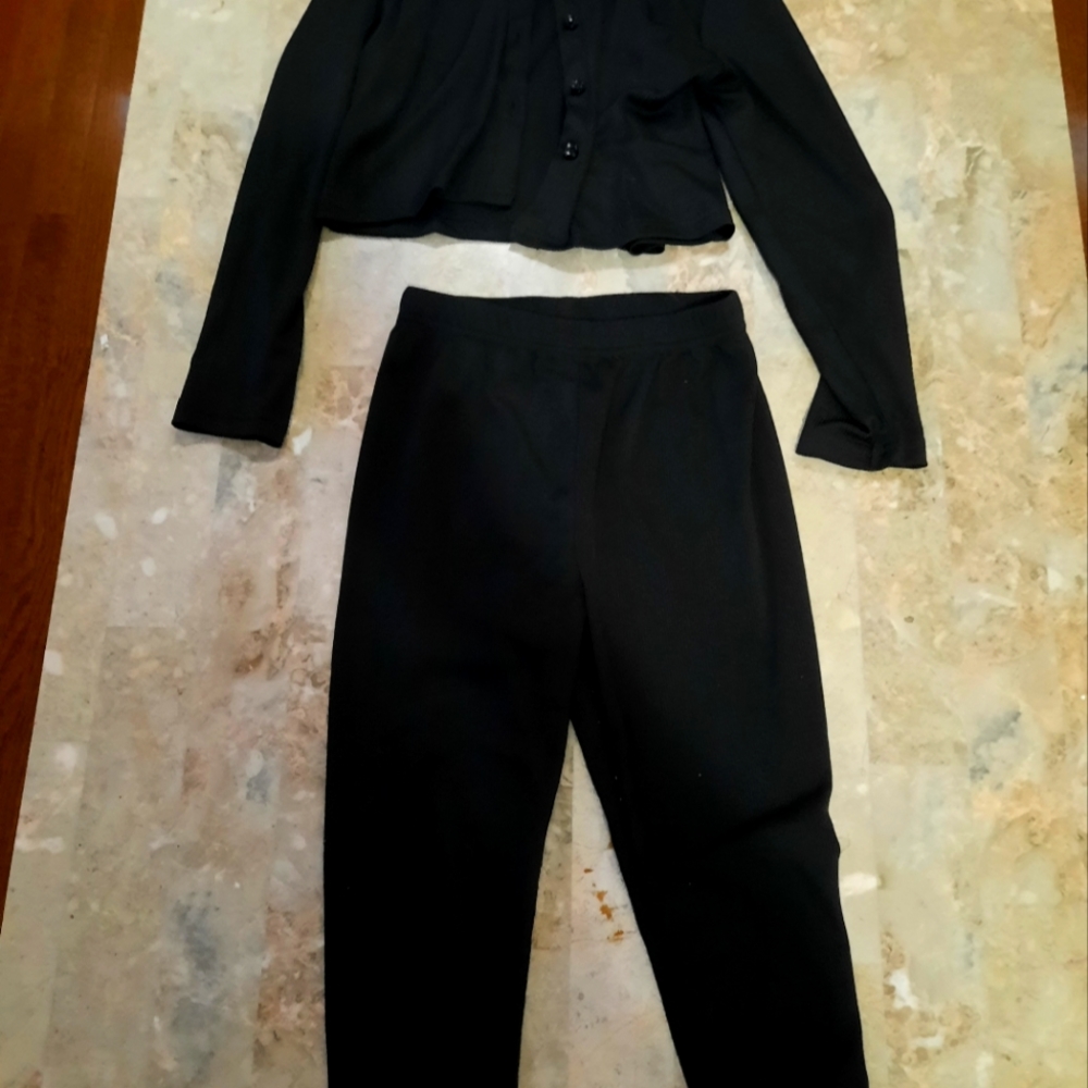 Button up cardigan pants set